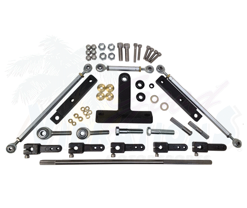 E-70-205 CARB LINKAGE KIT BBC EDELBROCK/DART TR DUAL 4500 S/SADDLE CARBS (ALSO FITS PROFILER INTAKE)