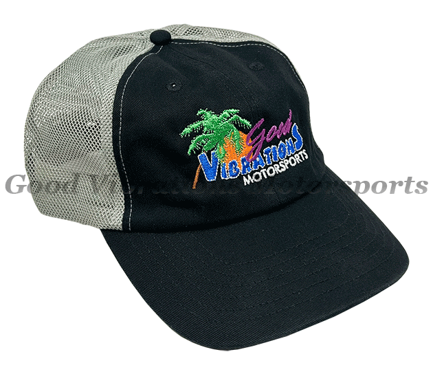 GOOD VIBRATIONS TRUCKER w/ MESH SNAP-BACK HAT -BLACK/ GRAY