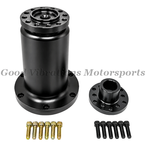 BLOWER SNOUT AND COUPLER COMPETITION 3.530 OD w/ 1.250in SHAFT. INCLUDES O-RING & BOLTS (7.00in LONG) - BLACK