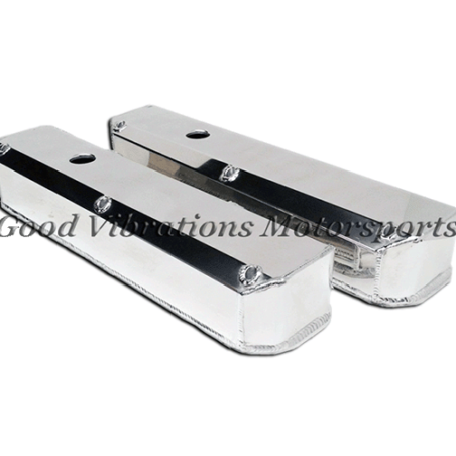 VALVE COVER FABRICATED ALUM 318 SB MOPAR. POLISHED. INCLUDES HARDWARE pr