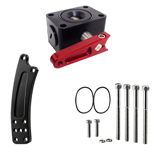SPUR GEAR SHUTOFF VALVE AND CABLE BRACKET LH - NITRO