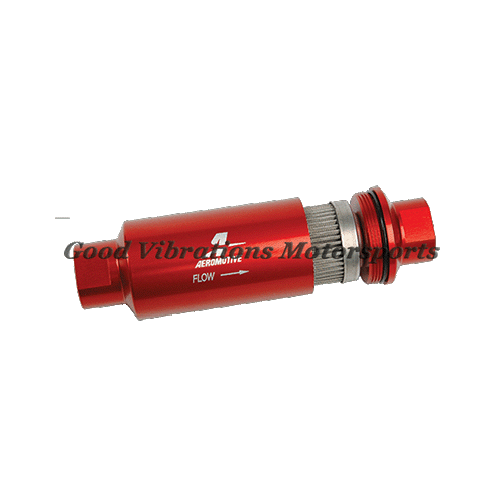 A1000 FUEL PUMP FUEL FILTER INLINE BILLET 2 x 5.5in 100 MICRON FEM AN10 - STAINLESS ELEMENT
