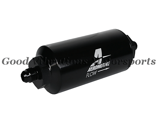 FUEL FILTER INLINE BILLET 2 x 6.0in 10 MICRON MALE AN6 PORTS - FABRIC ELEMENT GAS & DEISEL
