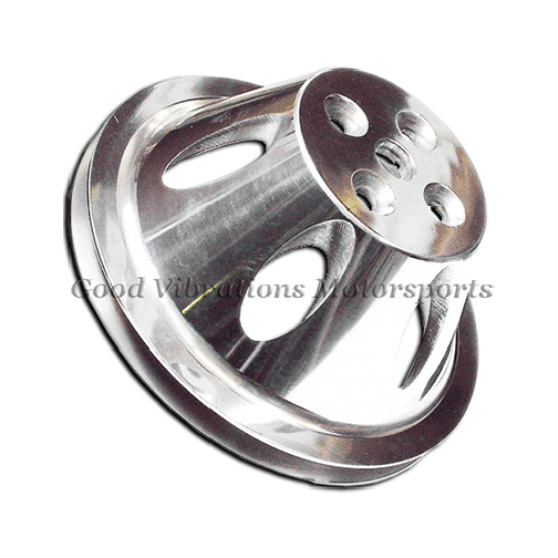 V-GROOVE PULLEY POLISHED ALUM SBC SINGLE - SWP UPPER