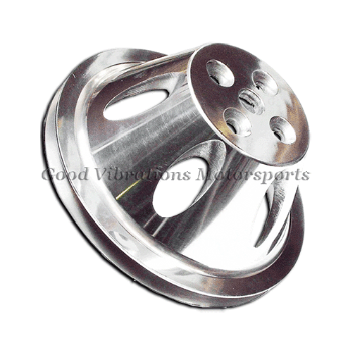 V-GROOVE PULLEY POLISHED ALUM BBC SINGLE - SWP UPPER