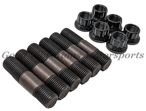 3/8-24 x 1.625in BLOWER PULLEY STUD WITH 7/16 12pt NUTS (6 pack)
