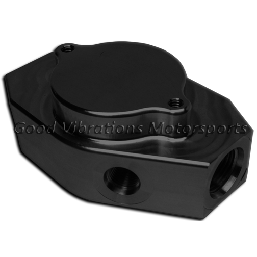 EXTERNAL BILLET THERMOSTAT HOUSING. AN THREADS. Black