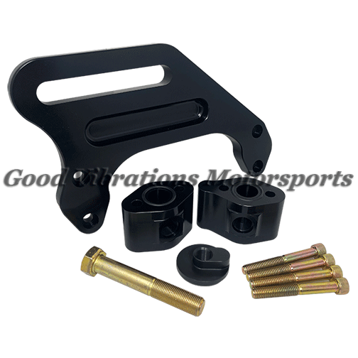 IDLER BRACKET KIT- ENGINE MOUNT SBC - BLACK