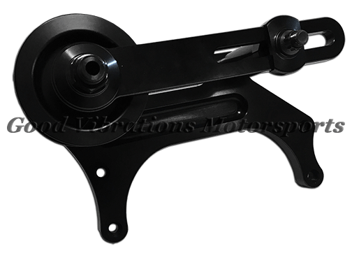 IDLER BRACKET KIT- ENGINE MOUNT BBC w/ OUTBOARD SUPPORT (BLACK)