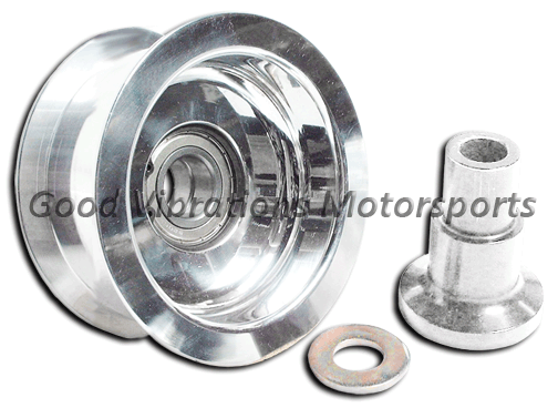 4.50in LARGE DIAMETER ALUMINUM IDLER PULLEY with STANDOFF 2in WIDE (50mm Wide Belts)
