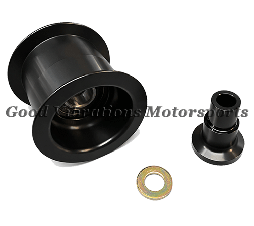 IDLER PULLEY SMALL ALUM 3.10 x 3.25in w/ STANDOFF. BLACK (75mm Wide Belts)
