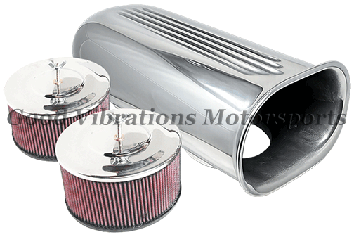 DUAL 4150 CARB SCOOP w/ FILTERS & MOUNTING - POLISHED