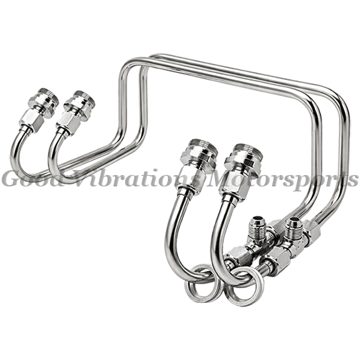 DUAL DBL PUMP 4150 STYLE FUEL LINE KIT -POL SS