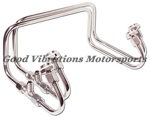 DUAL DBL PUMP 4500 STYLE FUEL LINE KIT -POL SS