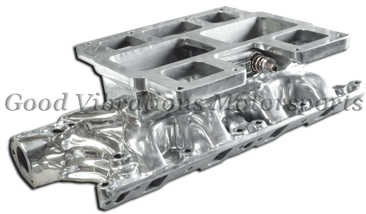 BLOWER MANIFOLD 351W FORD - POLISHED (Front Spacing Between Bottom of the heads 7.25in)