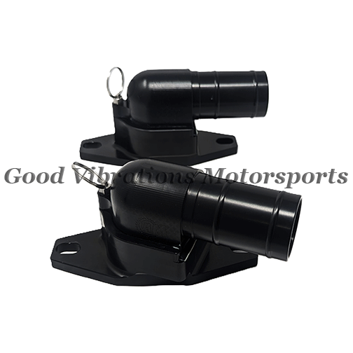 BILLET BREATHERS SET. 1.25in 20 DEGREES RIGHT & STRAIGHT Black pr