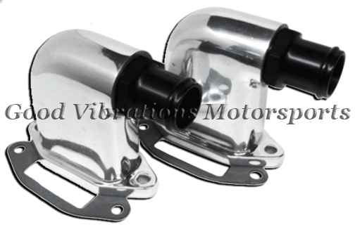 BURNDOWN BREATHERS CAST ALUM w/ 1.25 HOSE ADAPTER (POLISHED) pr