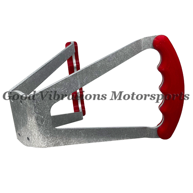B-FLY STEERING WHEEL w/ DRILLED 4 HOLES - RED GRIPS