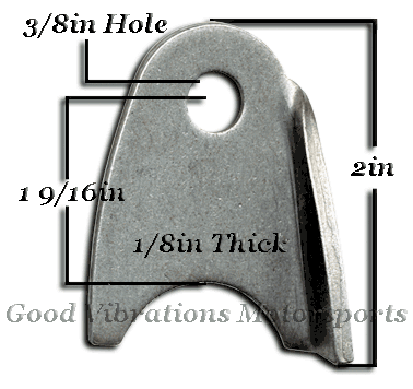 TAB RH GUSSET MILD STEEL .125 THICK 3/8 HOLE ea