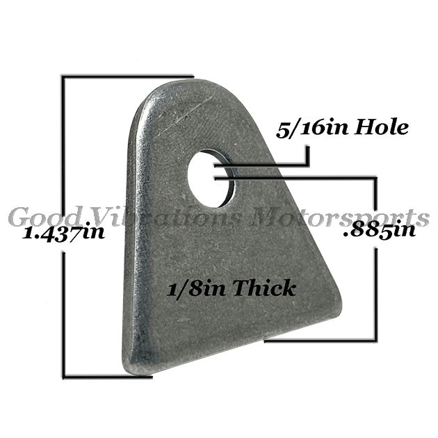 TAB MILD STEEL. FLAT .125 THICK .x 312 HOLE x 1.437 HEIGHT 5pk