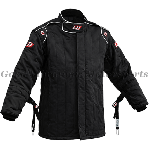 DJ SAFETY DRIVER JACKET with SEW-IN ARM RESTRAINTS - BLACK SMALL sfi 3.2A/20 ____    __