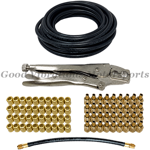 COMPLETE INJECTOR & PORT HOSE KIT INCLUDES 30FT HOSE - CRIMPING TOOL - 40 FERRULES & 40 HOSE ENDS
