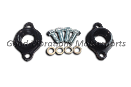 FRONT COVER BBC GEN 4 WATER OULET PLATES w/ HARDWARE - BLACK (pr)
