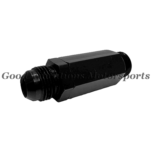 BLACK ALUMINUM CHECK VALVE AN8 (CARB STYLE) ALKY (3 psi)