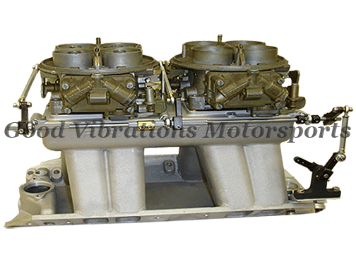 CARB LINKAGE KIT BBC TR DUAL S/SADDLE 4500 CARBS w/ PROFILER INTAKE (REAR MOUNT)