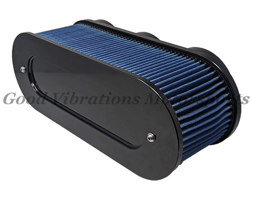 4 3/8 BILLET UPRIGHT FILTER ASSEMBLY with OUTERWARE - BLACK