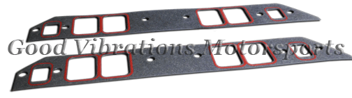 INTAKE GASKET BBC 1.800 x 2.500 x .062. NO TOP BOLT. SILICONE pr (Best Value)