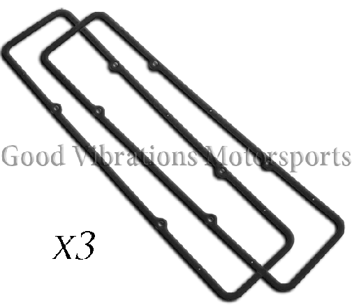 VALVE COVER GASKET SBC BLACK RUBBER WITH STEEL CORE (3pr Special)