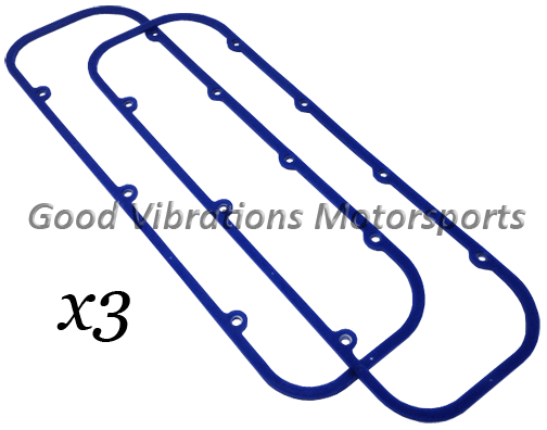 VALVE COVER GASKET BBC BLUE RUBBER WITH STEEL CORE (3pr Special)