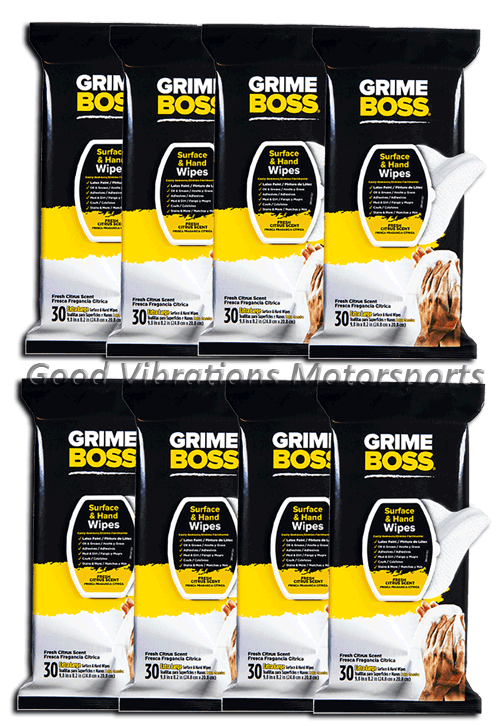 GRIME BOSS HAND WIPES. CASE OF 8 (480-count)