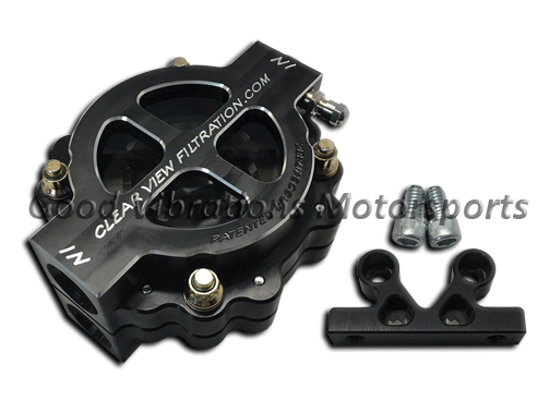 SEE-THROUGH OIL FILTER. HI-FLOW 4in (60 MICRON) UP TO 50wt OIL. AN12 - BLACK