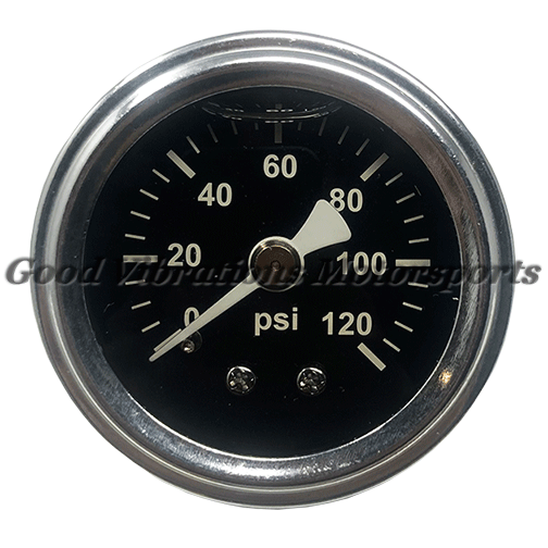 PRESSURE GAUGE 1.50in LIQUID FILLED (0-120 psi). Black