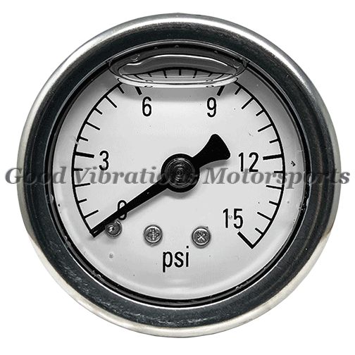 PRESSURE GAUGE 1.50in LIQUID FILLED (0 - 15 psi)