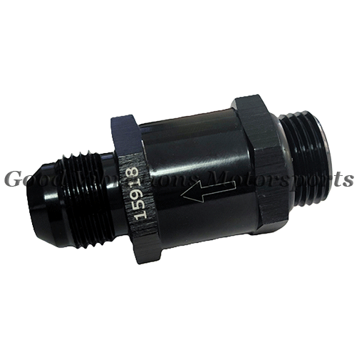 AN8 FLARE TO ORB ALUMINUM CHECK VALVE 2 psi