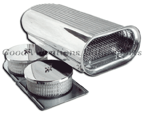 HILBORN-STYLE SCOOP POLISH ALUM FINNED w/ DUAL FILTERS