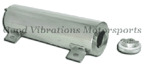 OVERFLOW TANK STAINLESS STEEL 3x10in w/ MOUNTING BRACKET 1/2 qt