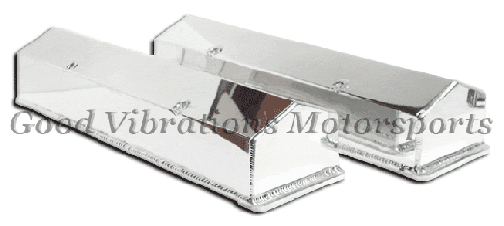 VALVE COVER FABRICATED ALUM SBC 283-350 PRE 1987. POLISHED. INCLUDES HARDWARE pr