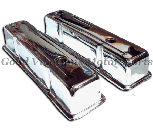 VALVE COVERS STEEL TALL PROFILE SBC CHROME BAFFLED pr
