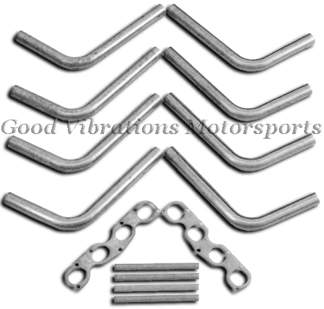 ZOOMIE HEADER KIT SBC DRAGSTER SINGLE WALL 2.00in w/ SBC ADAPTOR FLANGES