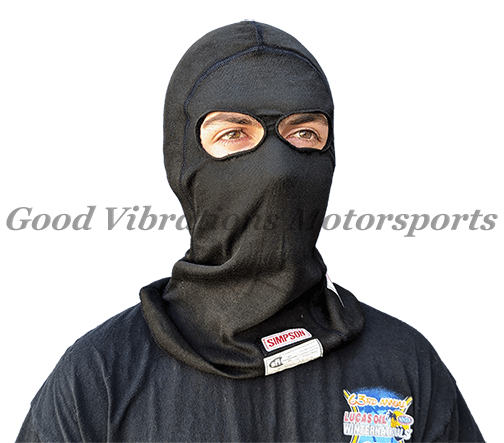 CARBON X HEADSOCK DUAL EYE BLACK NOMEX. SFI 3.3