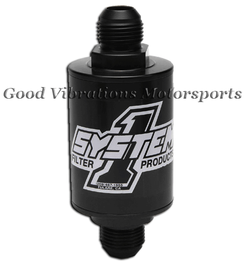 FUEL FILTER INLINE BILLET SHORT. PRO STREET 2x4in 30 MICRON AN6