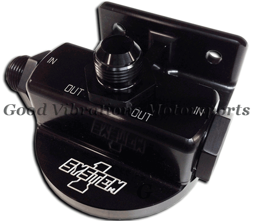 OIL FILTER REMOTE MOUNT BILLET w/ AN12 FITTINGS.  USE FRAM HP6 FILTER OR SYS-210-005