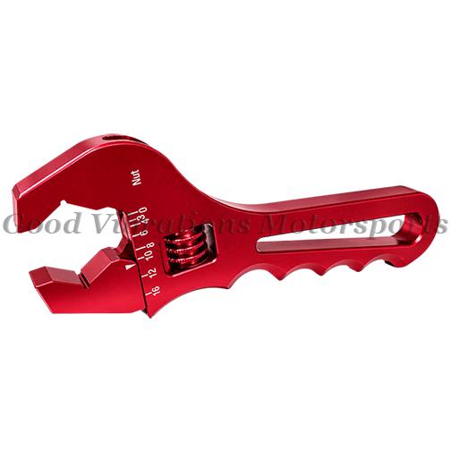 ADJUSTABLE ALUM WRENCH V-STYLE - RED (AN3-16)
