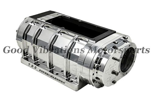 6.71 BILLET POLISHED RACE BLOWER w/ HA BILLET ROTORS & 18pt STRIPS. 10.5in OPENING. REAR NOZZLES. 120 DEG HI-HELIX. (.100 ROTOR) - ALKY/ NITRO