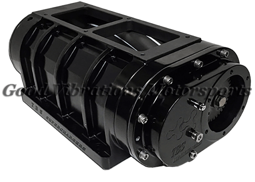 10.71 BILLET BLACK ANODIZED BLOWER w/ HA BILLET ROTORS & 18pt STRIPS. 13.25in BP. REAR NOZZLES. 120 DEG HI-HELIX. (.200 ROTOR) - E85/ ALKY/ NITRO.