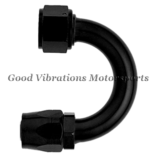 HOSE END 180 DEG FIXED AN4 BLACK